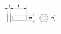 Sechskantschrauben DIN933 - M2.5x4 PA6.6 natur