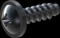 screw for plastic: Screw STS-plus KN6031 2x6 - H1 steel, hardened 10.9 Zinc-Nickel-plated,  baked, passivated black/ Cr-VI-free, sealed, 720 h until Fe-Corrosion