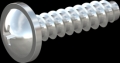 screw for plastic: Screw STS-plus KN6031 3x12 - H1 steel, hardened 10.9 zinc-plated 5-7 ?m, baked, blue / transparent passivated