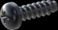 screw for plastic: Screw STS-plus KN6032 2.5x8 - H1 steel, hardened 10.9 Zinc-Nickel-plated,  baked, passivated black/ Cr-VI-free, sealed, 720 h until Fe-Corrosion