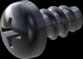 screw for plastic: Screw STS-plus KN6032 3.5x6 - H2 steel, hardened 10.9 Zinc-Nickel-plated,  baked, passivated black/ Cr-VI-free, sealed, 720 h until Fe-Corrosion