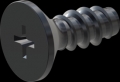 screw for plastic: Screw STS-plus KN6033 3x8 - H1 steel, hardened 10.9 Zinc-Nickel-plated,  baked, passivated black/ Cr-VI-free, sealed, 720 h until Fe-Corrosion