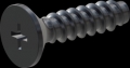 screw for plastic: Screw STS-plus KN6033 3x12 - H1 steel, hardened 10.9 Zinc-Nickel-plated,  baked, passivated black/ Cr-VI-free, sealed, 720 h until Fe-Corrosion