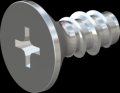 screw for plastic: Screw STS-plus KN6033 4.5x10 - H2 steel, hardened 10.9 zinc-plated 5-7 ?m, baked, blue / transparent passivated