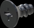 screw for plastic: Screw STS-plus KN6033 6x12 - H3 steel, hardened 10.9 Zinc-Nickel-plated,  baked, passivated black/ Cr-VI-free, sealed, 720 h until Fe-Corrosion