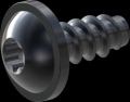 screw for plastic: Screw STS-plus KN6038 2.2x5 - T6 steel, hardened 10.9 Zinc-Nickel-plated,  baked, passivated black/ Cr-VI-free, sealed, 720 h until Fe-Corrosion