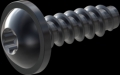 screw for plastic: Screw STS-plus KN6038 2.2x7 - T6 steel, hardened 10.9 Zinc-Nickel-plated,  baked, passivated black/ Cr-VI-free, sealed, 720 h until Fe-Corrosion
