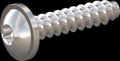 screw for plastic: Screw STS-plus KN6038 2.2x10 - T6 stainless-steel, A2 - 1.4567 Bright-pickled and passivated