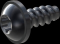 screw for plastic: Screw STS-plus KN6038 2.5x6 - T8 steel, hardened 10.9 Zinc-Nickel-plated,  baked, passivated black/ Cr-VI-free, sealed, 720 h until Fe-Corrosion