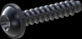 screw for plastic: Screw STS-plus KN6038 2.5x12 - T8 steel, hardened 10.9 Zinc-Nickel-plated,  baked, passivated black/ Cr-VI-free, sealed, 720 h until Fe-Corrosion