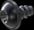 screw for plastic: Screw STS-plus KN6038 3x5 - T10 steel, hardened 10.9 Zinc-Nickel-plated,  baked, passivated black/ Cr-VI-free, sealed, 720 h until Fe-Corrosion