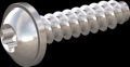 screw for plastic: Screw STS-plus KN6038 3x12 - T10 stainless-steel, A2 - 1.4567 Bright-pickled and passivated