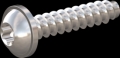 screw for plastic: Screw STS-plus KN6038 3x14 - T10 stainless-steel, A2 - 1.4567 Bright-pickled and passivated