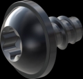 screw for plastic: Screw STS-plus KN6038 4x6 - T20 steel, hardened 10.9 Zinc-Nickel-plated,  baked, passivated black/ Cr-VI-free, sealed, 720 h until Fe-Corrosion