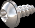 screw for plastic: Screw STS-plus KN6038 4x8 - T20 stainless-steel, A2 - 1.4567 Bright-pickled and passivated