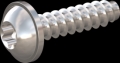 screw for plastic: Screw STS-plus KN6038 4x16 - T20 stainless-steel, A2 - 1.4567 Bright-pickled and passivated
