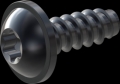 screw for plastic: Screw STS-plus KN6038 6x16 - T30 steel, hardened 10.9 Zinc-Nickel-plated,  baked, passivated black/ Cr-VI-free, sealed, 720 h until Fe-Corrosion