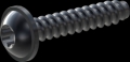 screw for plastic: Screw STS-plus KN6038 6x30 - T30 steel, hardened 10.9 Zinc-Nickel-plated,  baked, passivated black/ Cr-VI-free, sealed, 720 h until Fe-Corrosion