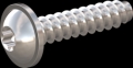 screw for plastic: Screw STS-plus KN6038 8x35 - T40 stainless-steel, A2 - 1.4567 Bright-pickled and passivated