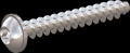 screw for plastic: Screw STS KN1038 2x14 - T6 stainless-steel, A2 - 1.4567 Bright-pickled and passivated