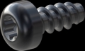 screw for plastic: Screw STS-plus KN6039 2x4.5 - T6 steel, hardened 10.9 Zinc-Nickel-plated,  baked, passivated black/ Cr-VI-free, sealed, 720 h until Fe-Corrosion