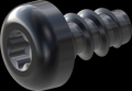 screw for plastic: Screw STS-plus KN6039 2.2x4 - T6 steel, hardened 10.9 Zinc-Nickel-plated,  baked, passivated black/ Cr-VI-free, sealed, 720 h until Fe-Corrosion