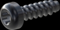 screw for plastic: Screw STS-plus KN6039 2.5x8 - T8 steel, hardened 10.9 Zinc-Nickel-plated,  baked, passivated black/ Cr-VI-free, sealed, 720 h until Fe-Corrosion