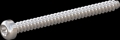 screw for plastic: Screw STS-plus KN6039 3x35 - T10 stainless-steel, A2 - 1.4567 Bright-pickled and passivated