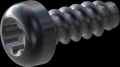 screw for plastic: Screw STS-plus KN6039 4x10 - T20 steel, hardened 10.9 Zinc-Nickel-plated,  baked, passivated black/ Cr-VI-free, sealed, 720 h until Fe-Corrosion