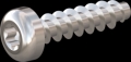 screw for plastic: Screw STS KN1039 2x8 - T6 stainless-steel, A2 - 1.4567 Bright-pickled and passivated