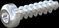 screw for plastic: Screw STS KN1039 2x8 - T6 steel, hardened 10.9 zinc-plated 5-7 ?m, baked, blue / transparent passivated