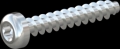 screw for plastic: Screw STS KN1039 2x12 - T6 steel, hardened 10.9 zinc-plated 5-7 ?m, baked, blue / transparent passivated
