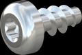 screw for plastic: Screw STS KN1039 2.2x4.5 - T6 steel, hardened 10.9 zinc-plated 5-7 ?m, baked, blue / transparent passivated