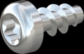 screw for plastic: Screw STS KN1039 2.5x5 - T8 steel, hardened 10.9 zinc-plated 5-7 ?m, baked, blue / transparent passivated