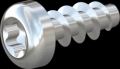 screw for plastic: Screw STS KN1039 2.5x6 - T8 steel, hardened 10.9 zinc-plated 5-7 ?m, baked, blue / transparent passivated
