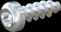 screw for plastic: Screw STS KN1039 2.5x7 - T8 steel, hardened 10.9 zinc-plated 5-7 ?m, baked, blue / transparent passivated