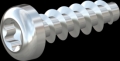 screw for plastic: Screw STS KN1039 2.5x8 - T8 steel, hardened 10.9 zinc-plated 5-7 ?m, baked, blue / transparent passivated