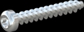 screw for plastic: Screw STS KN1039 2.5x16 - T8 steel, hardened 10.9 zinc-plated 5-7 ?m, baked, blue / transparent passivated