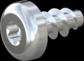 screw for plastic: Screw STS KN1039 3.5x7 - T10 steel, hardened 10.9 zinc-plated 5-7 ?m, baked, blue / transparent passivated