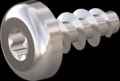 screw for plastic: Screw STS KN1039 3.5x8 - T10 stainless-steel, A2 - 1.4567 Bright-pickled and passivated