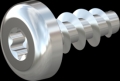 screw for plastic: Screw STS KN1039 3.5x8 - T10 steel, hardened 10.9 zinc-plated 5-7 ?m, baked, blue / transparent passivated