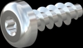 screw for plastic: Screw STS KN1039 3.5x10 - T10 steel, hardened 10.9 zinc-plated 5-7 ?m, baked, blue / transparent passivated