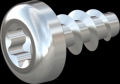 screw for plastic: Screw STS KN1039 4x8 - T20 steel, hardened 10.9 zinc-plated 5-7 ?m, baked, blue / transparent passivated