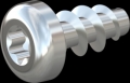 screw for plastic: Screw STS KN1039 5x10 - T20 steel, hardened 10.9 zinc-plated 5-7 ?m, baked, blue / transparent passivated