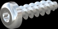 screw for plastic: Screw STS KN1039 6x20 - T25 steel, hardened 10.9 zinc-plated 5-7 ?m, baked, blue / transparent passivated