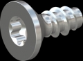 screw for plastic: Screw STS-plus KN6041 2.5x6 - T8 steel, hardened 10.9 zinc-plated 5-7 ?m, baked, blue / transparent passivated
