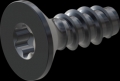 screw for plastic: Screw STS-plus KN6041 4.5x12 - T20 steel, hardened 10.9 Zinc-Nickel-plated,  baked, passivated black/ Cr-VI-free, sealed, 720 h until Fe-Corrosion