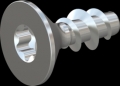 screw for plastic: Screw STS KN1041 8x20 - T40 steel, hardened 10.9 zinc-plated 5-7 ?m, baked, blue / transparent passivated
